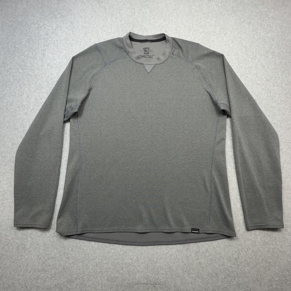 Patagonia Shirt Mens Large Gray Long Sleeve Capilene 3 Midweight Base Layer